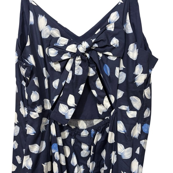 Scoop NYC Blue and White Bow Back Midi Dress - Picture 6 of 13